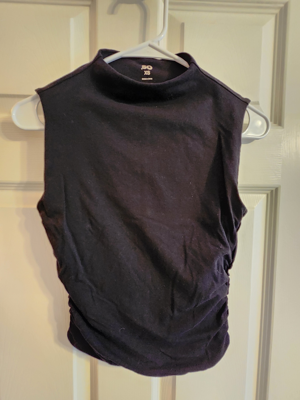 SO Sleeveless Mock Neck Tank Top - Black XS